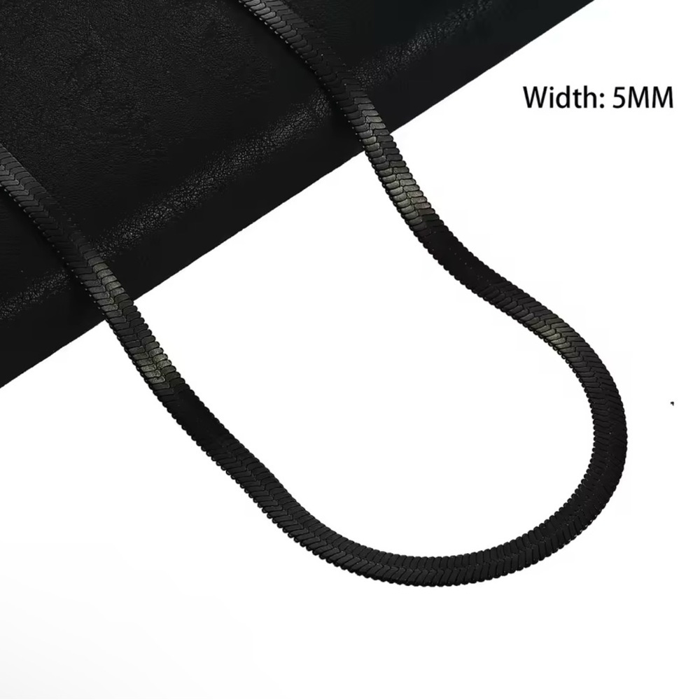 5mm Stainless Steel Flat Blade Back Chain Necklace Foe Men 20”